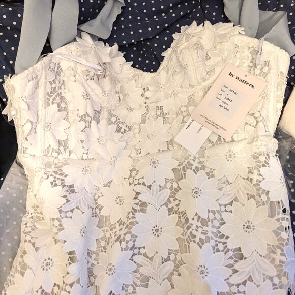 Watters Ambrosia Bow-Strap Lace Midi Dress - Picture 2 of 2